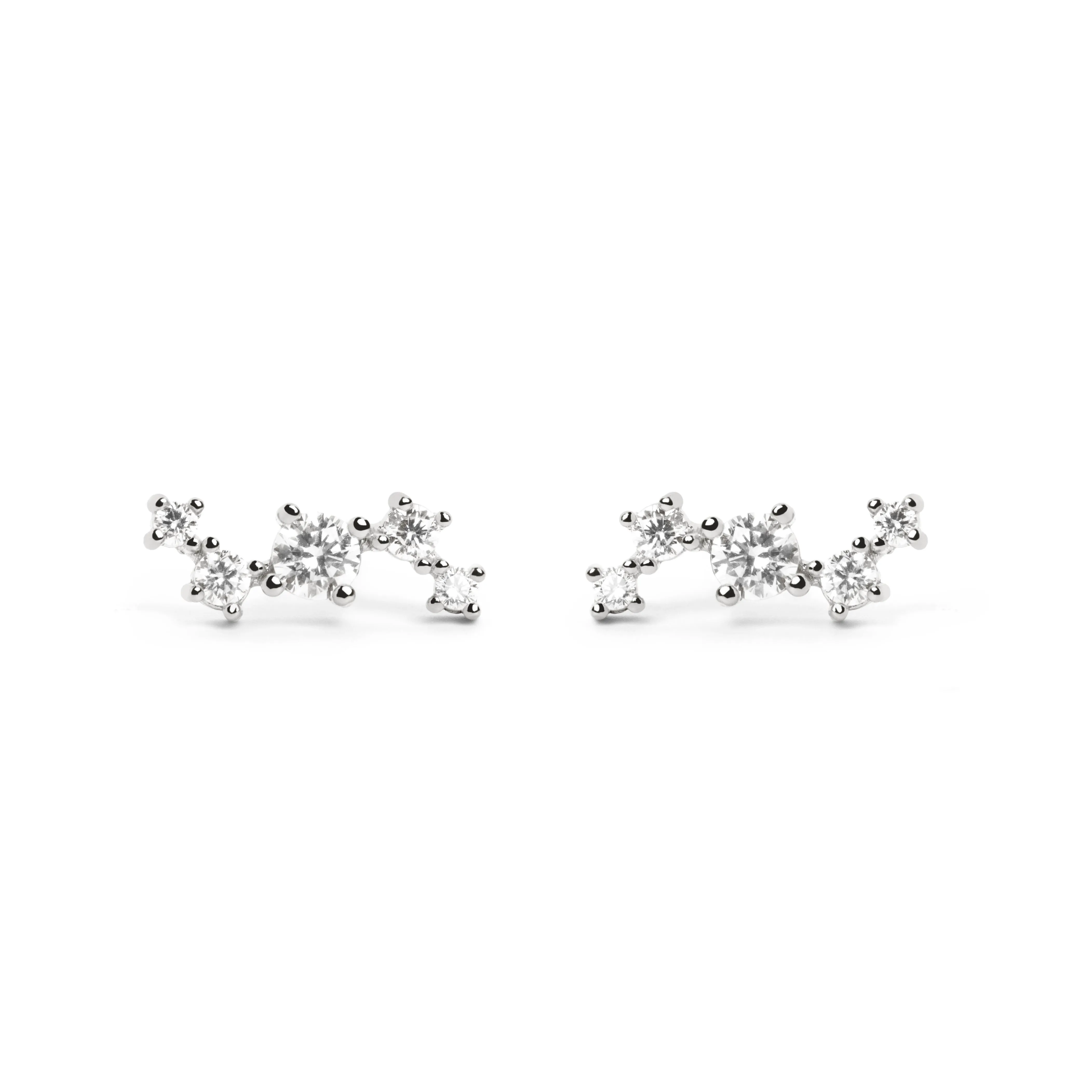 5 Star Silver Earrings