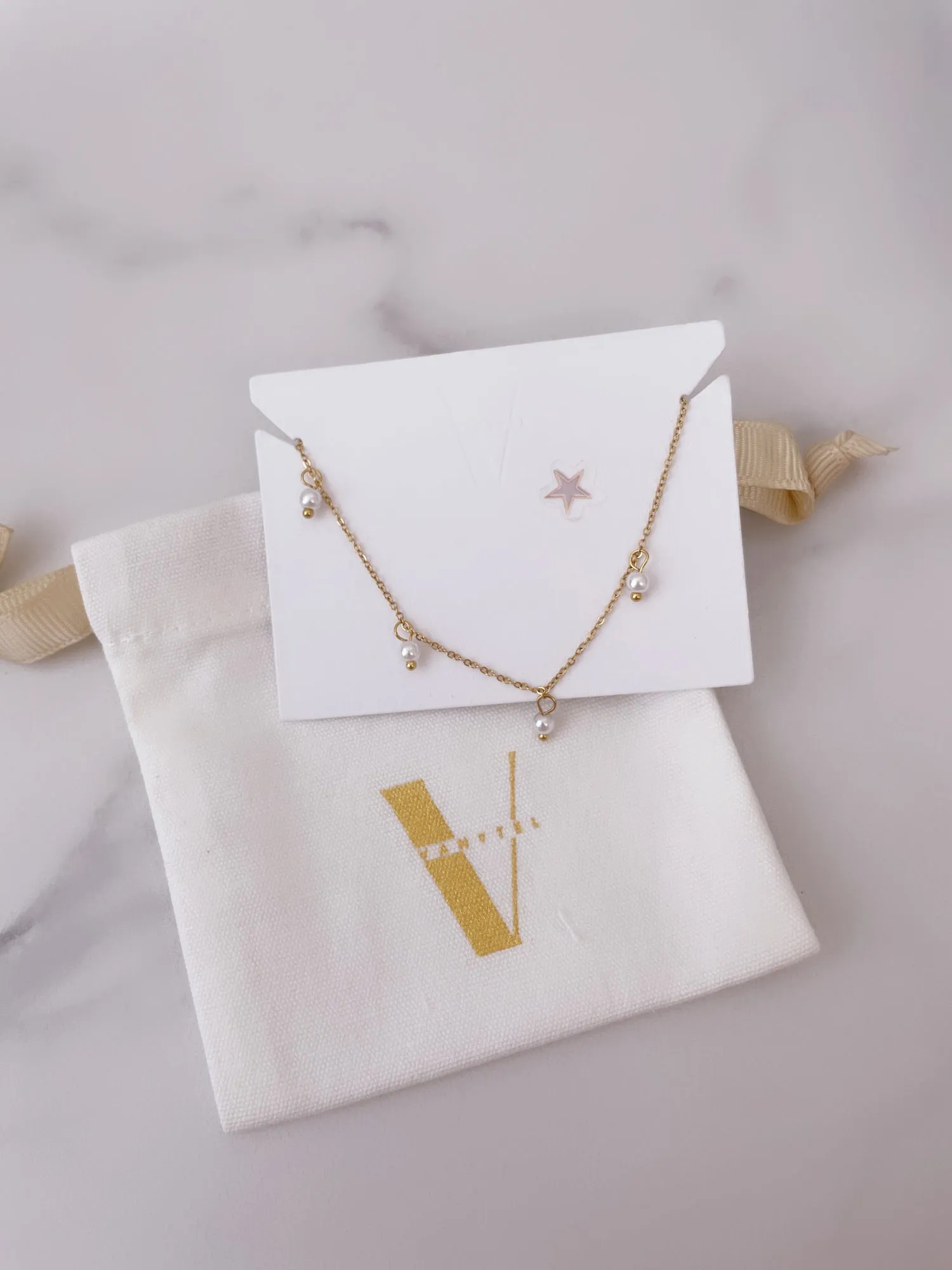 Amanda Necklace, Choker de Perlitas en Acero Inoxidable