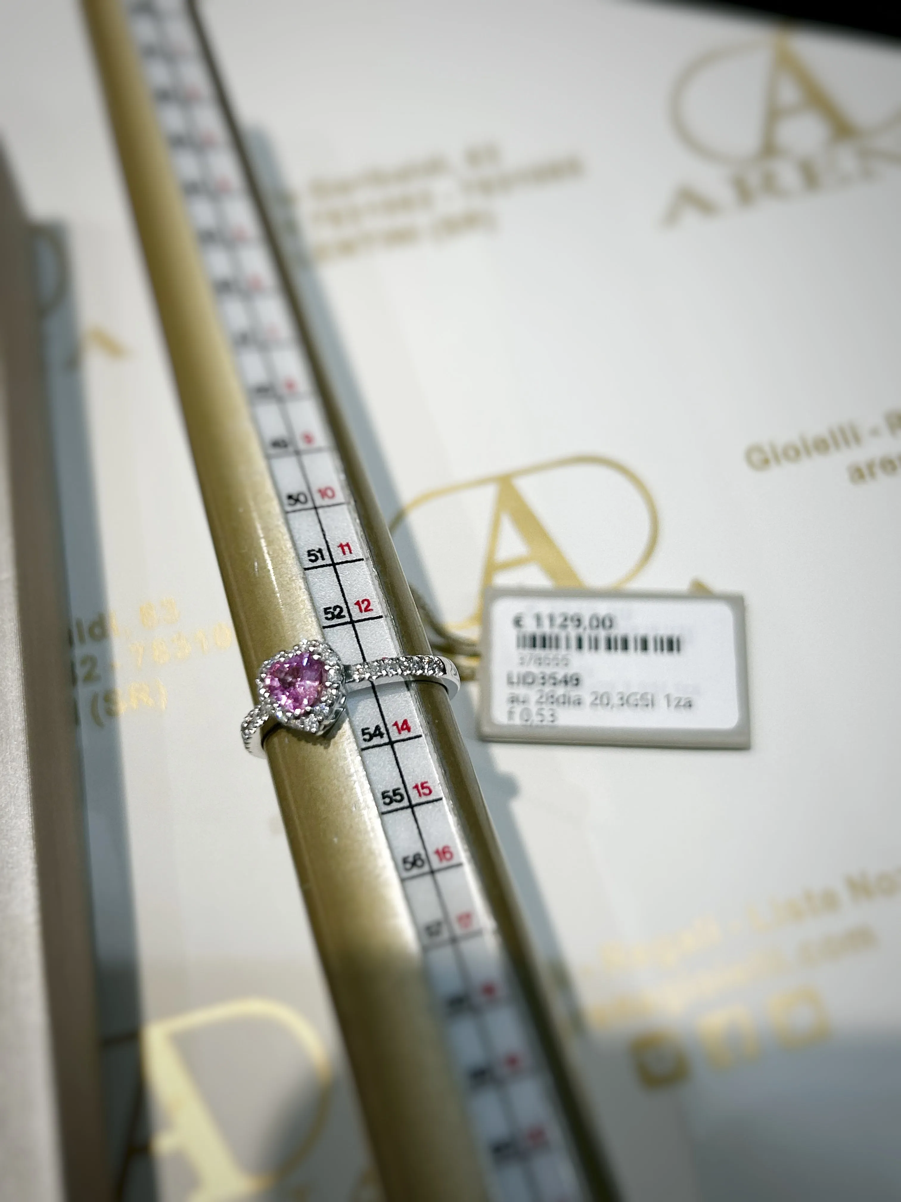 Anello oro zaffiro rosa e diamante naturale LID3549