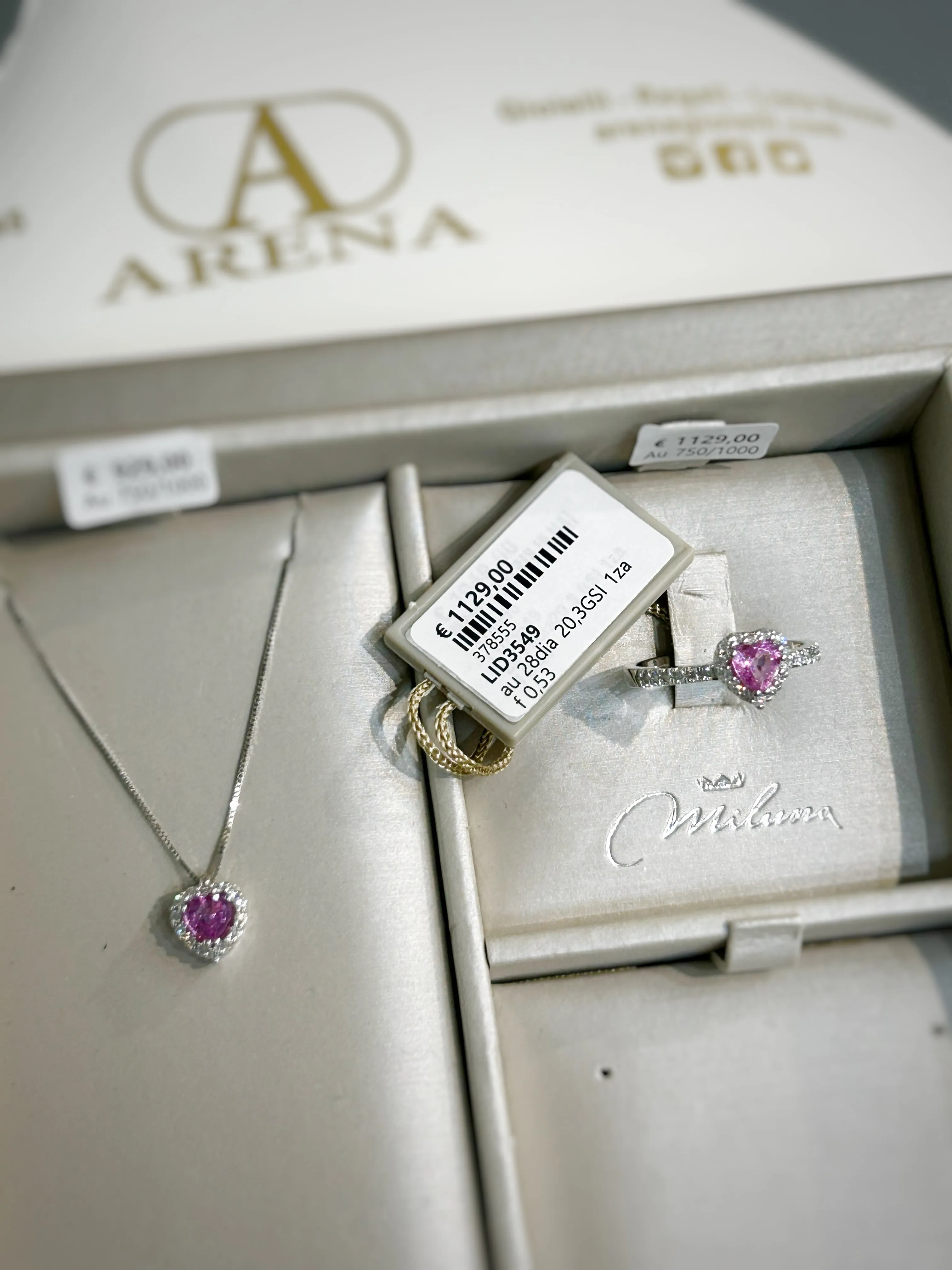 Anello oro zaffiro rosa e diamante naturale LID3549