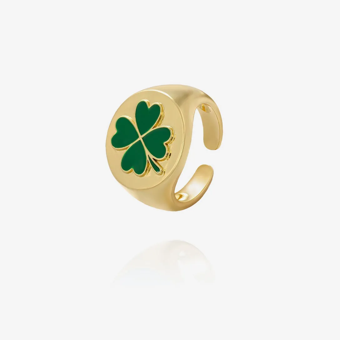 Anello vintage quadrifoglio