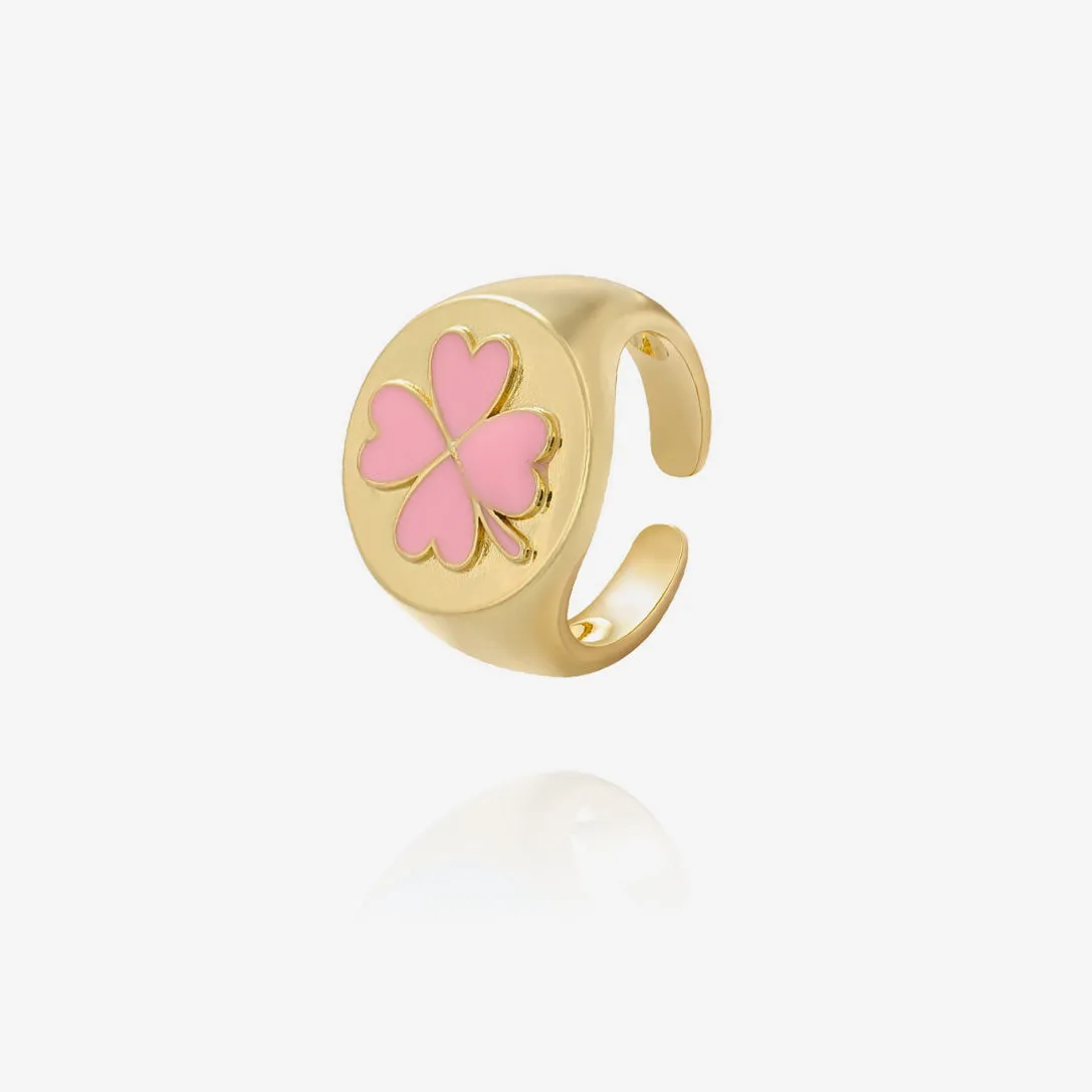 Anello vintage quadrifoglio