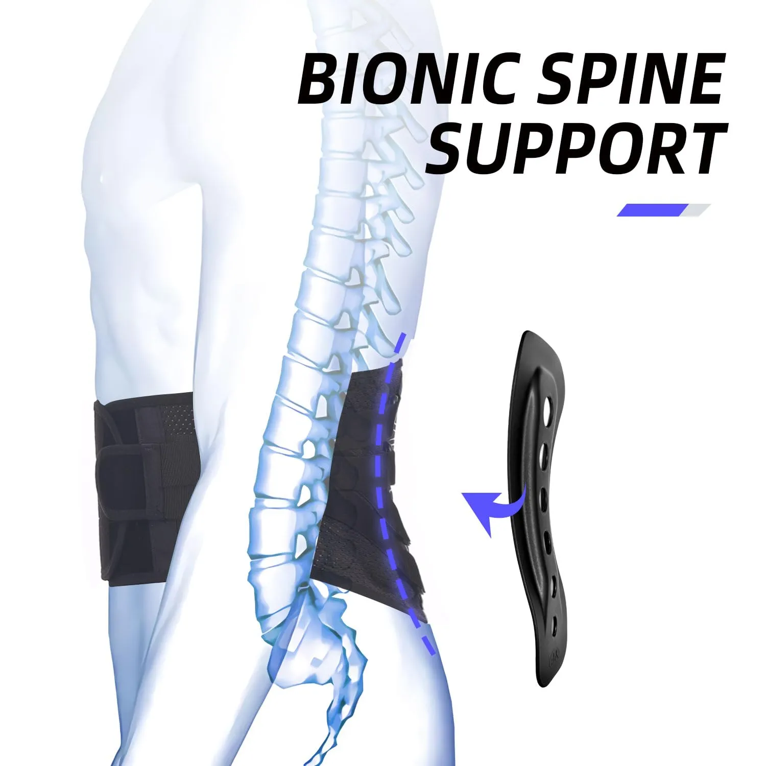 Back Brace for Lower Back Pain Relief with 3D Lumbar Pad,Lumbar Support Belt for Men & Women with 7 Stays,Ergonomic Design and Soft Breathable Material for Work,Herniated Disc,Sciatica(Medium:33.5~41.4Inch)