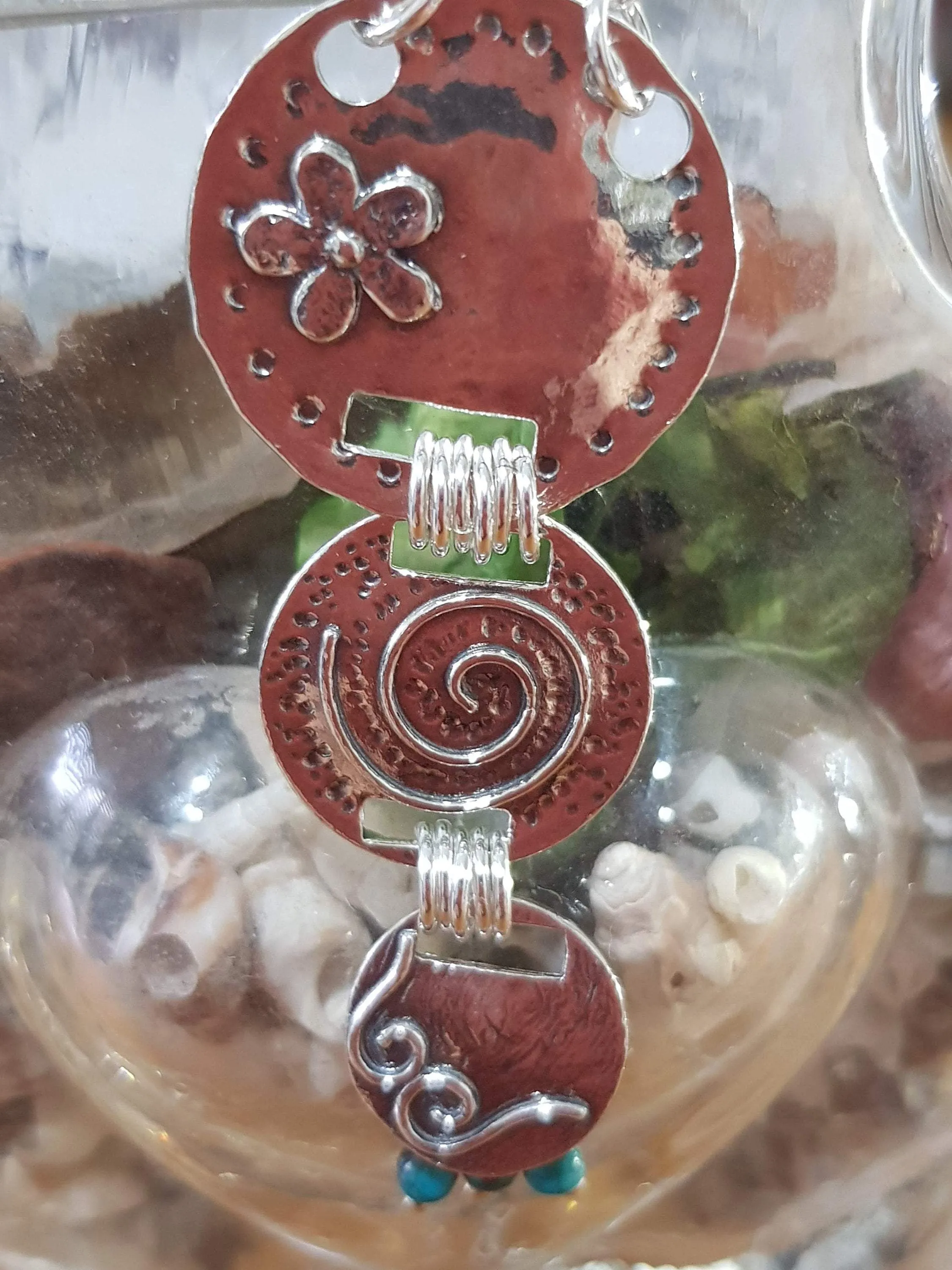 Bluenoemi Sterling Silver Necklace for Woman pendant with turquoises stones