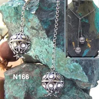 Bluenoemi Sterling Silver Necklace for Woman, Pomegranate Silver pendant with garnet / turquoise / opals / pearls / lapis