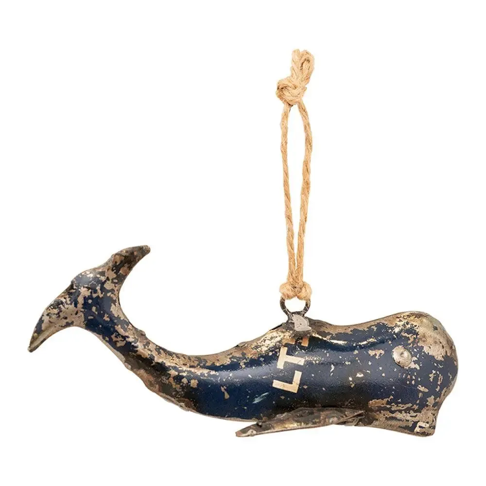Colgante ballena en chapa reciclada bidones - D7074