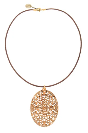 COLGANTE Oval Brown Wooden Pendant