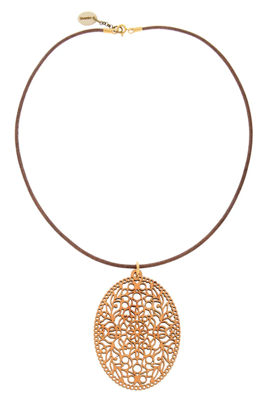 COLGANTE Oval Brown Wooden Pendant
