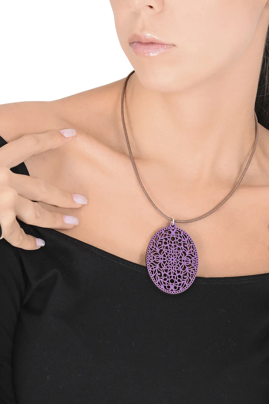 COLGANTE Violet Wooden Pendant