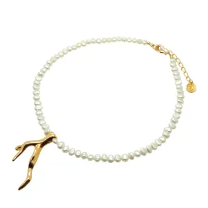 Coral Charm Freshwater Pearl Choker