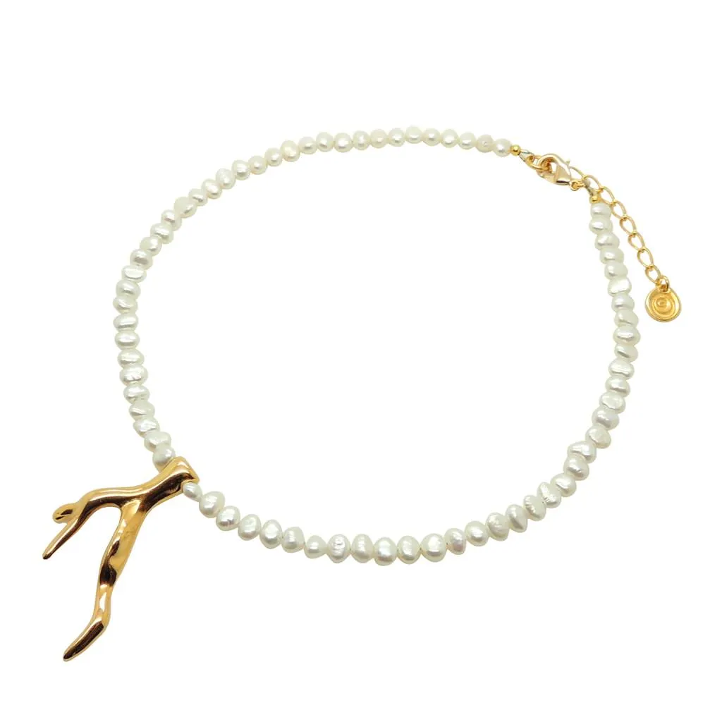 Coral Charm Freshwater Pearl Choker