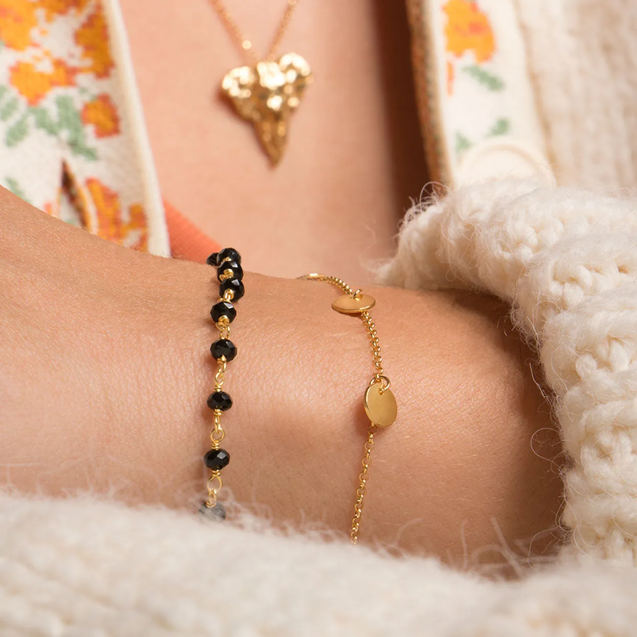 Crystals Black Gold Bracelet