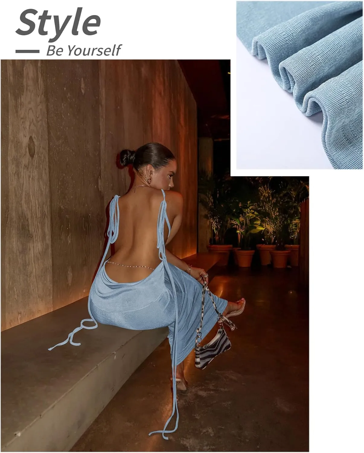 Doweha Women Backless Cowl Neck Cocktail Going Out Dress Halter Slip Long Semi Formal Party 2025 Spring Summer Maxi Dress