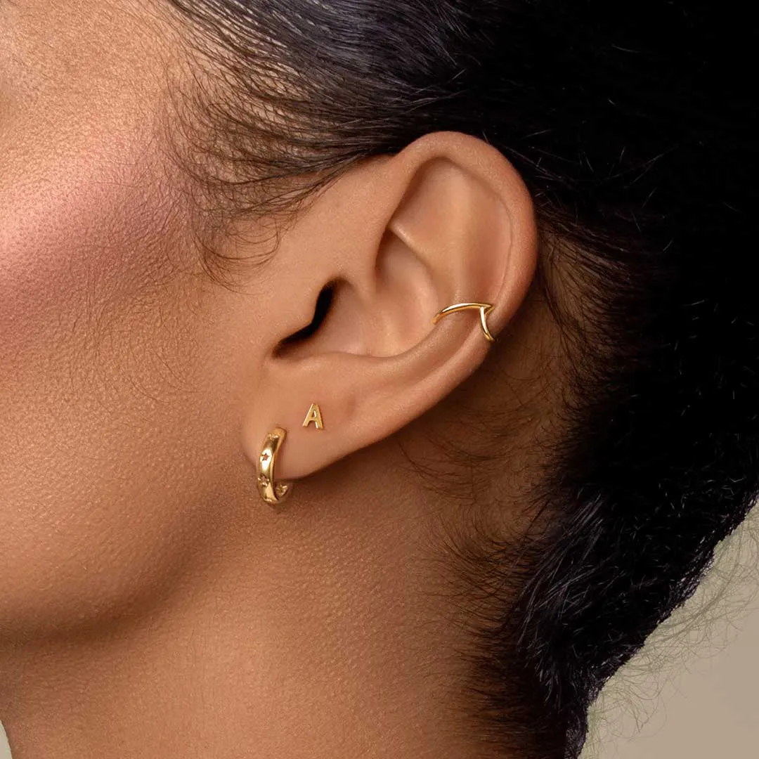 Ear Cuff Wave Gold Single Earring