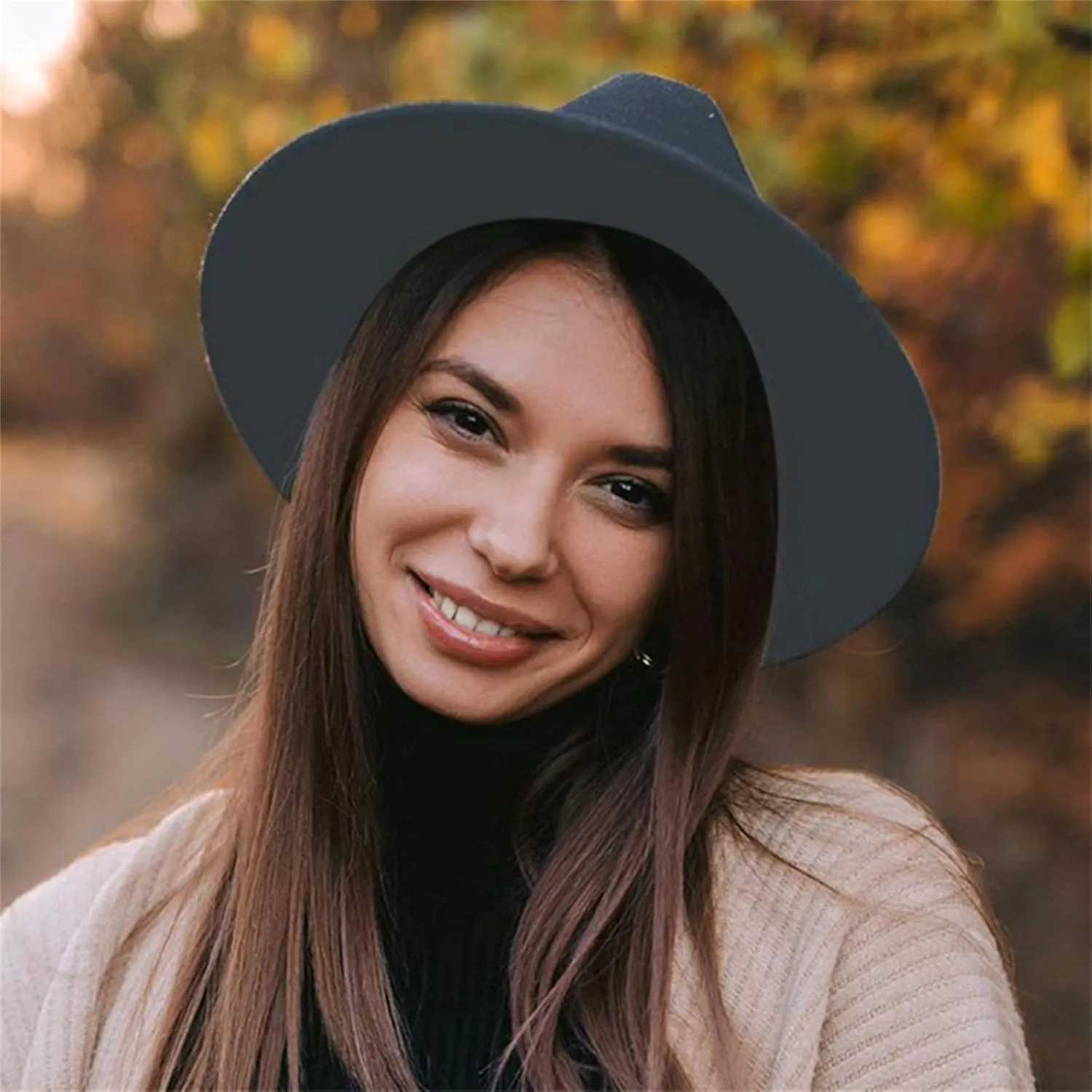 Fedora Hats for Men Women Hat Wide Brim Panama Hat with Belt Buckle Wide Brim Fedora Hats for Men