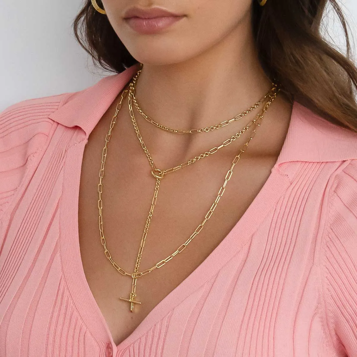 Fob Fundamental Chain Necklace in Gold
