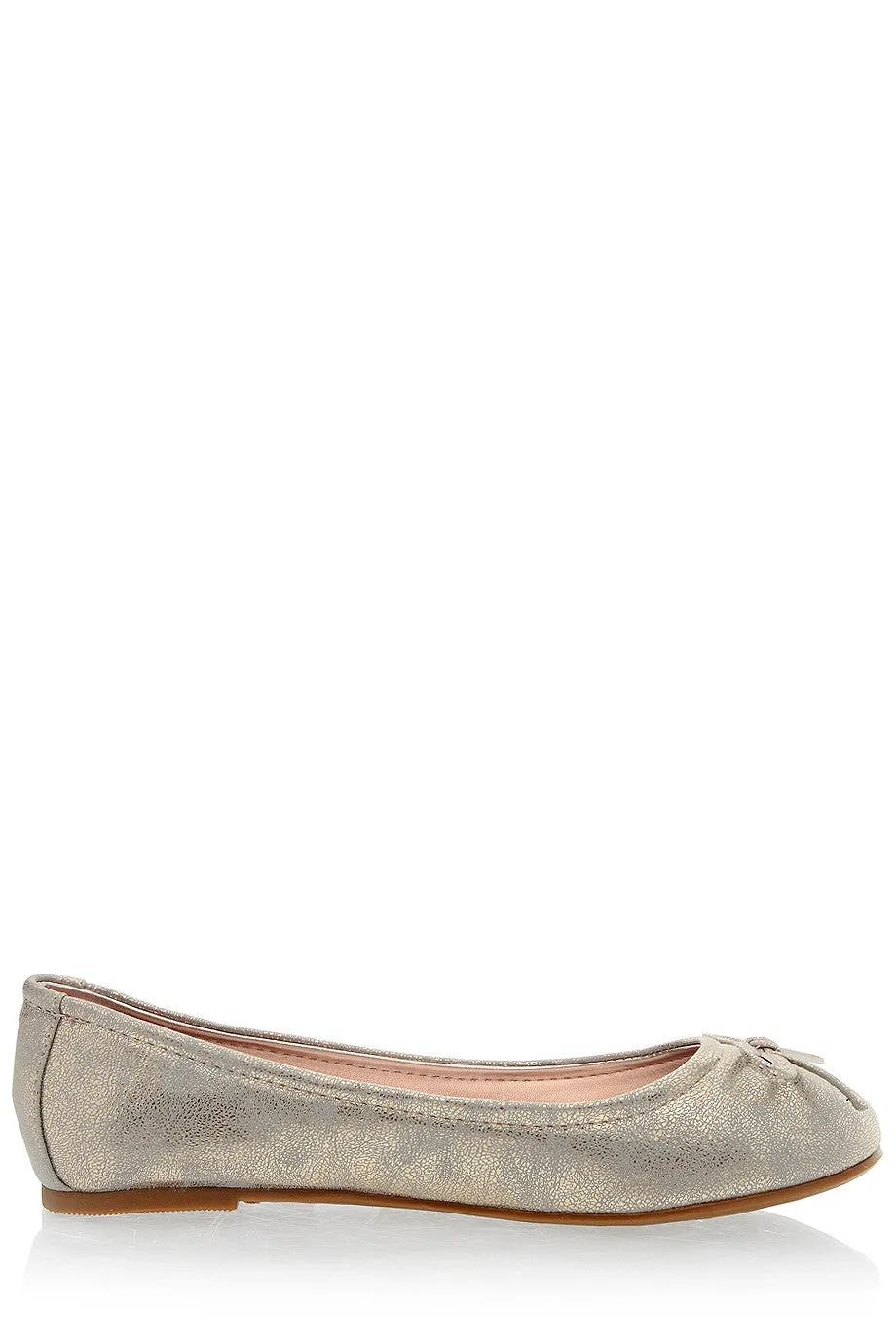 FRANCESCO MILANO SABINE Gold Crackled Ballerinas
