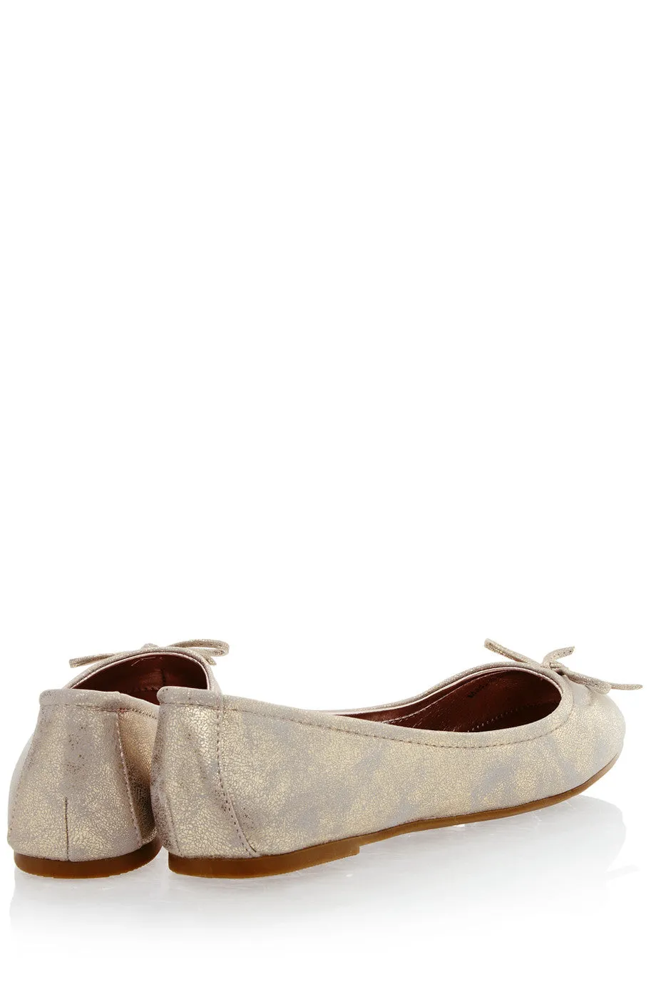 FRANCESCO MILANO SABINE Gold Crackled Ballerinas