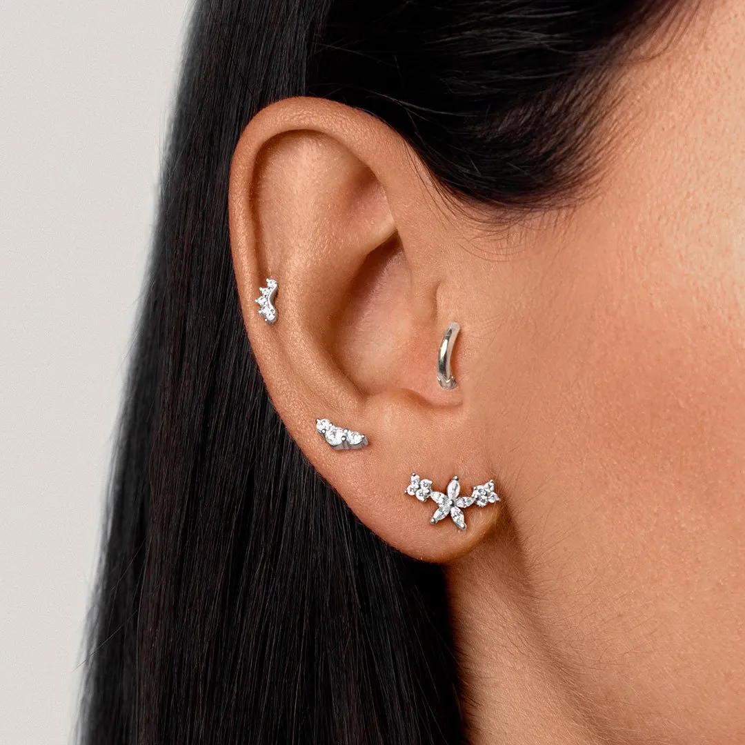 Freesia Spark Silver Single Earring