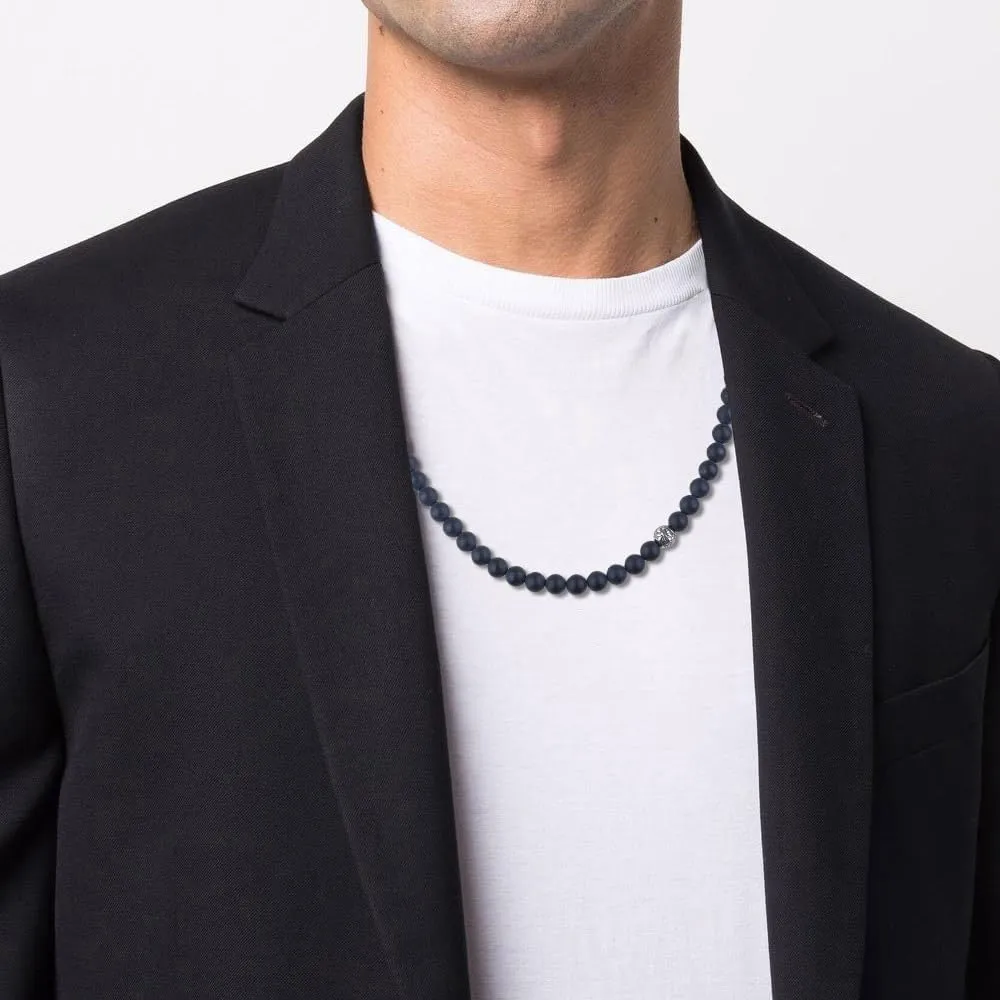 GAVU 8mm Semi-Precious Gemstone Beaded Necklace for Men, Healing Crystal Necklaces for Men
