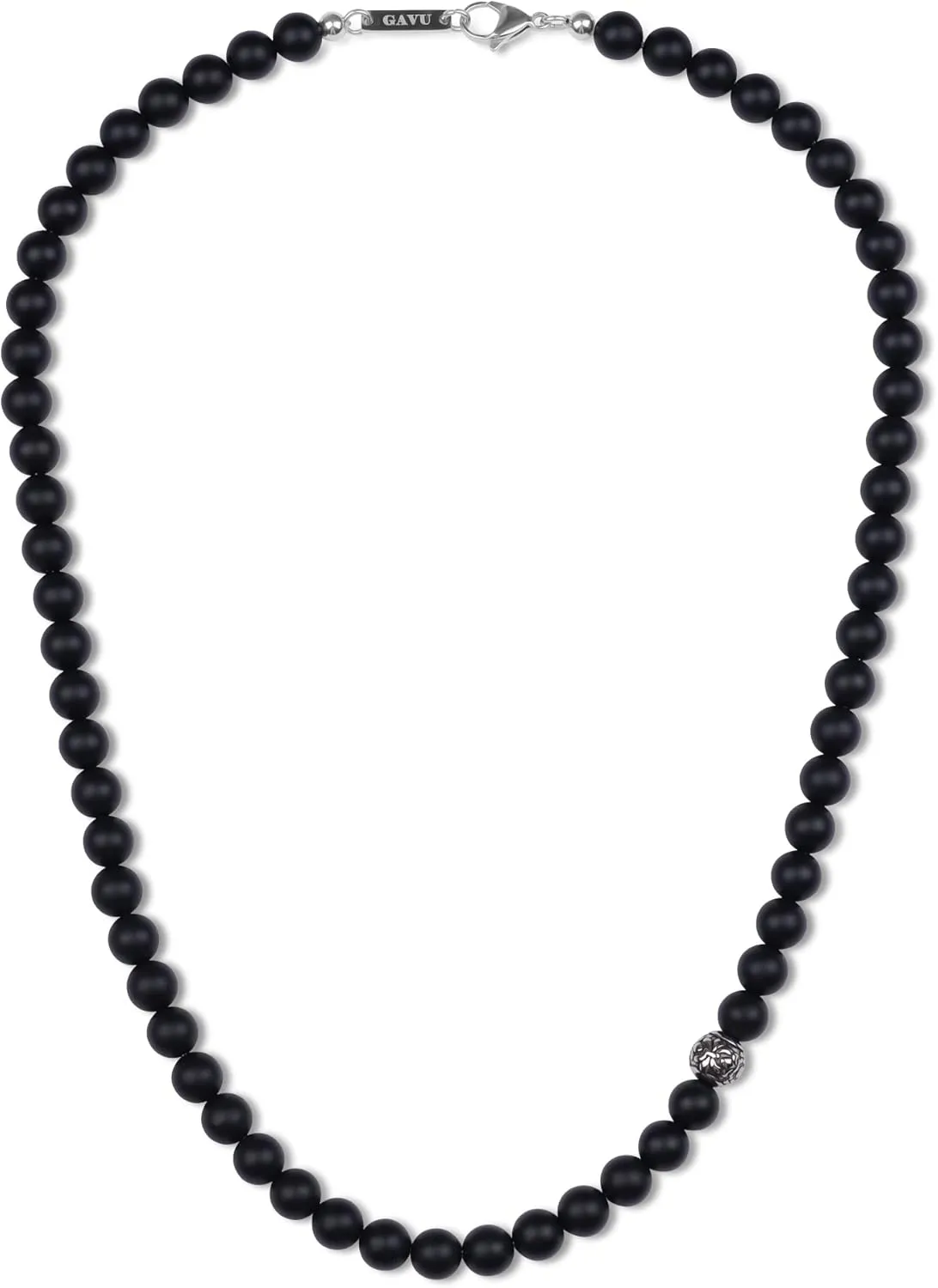 GAVU 8mm Semi-Precious Gemstone Beaded Necklace for Men, Healing Crystal Necklaces for Men