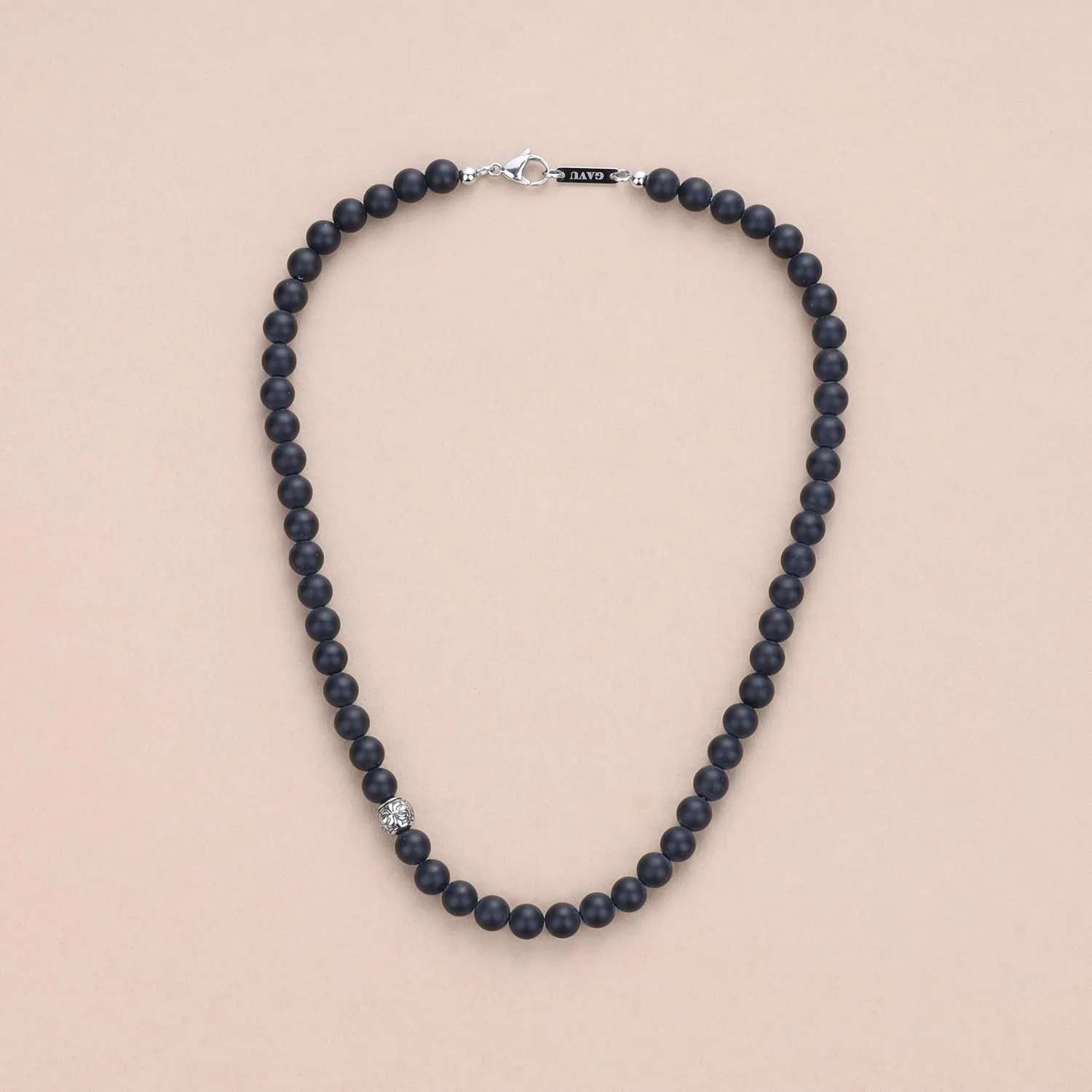 GAVU 8mm Semi-Precious Gemstone Beaded Necklace for Men, Healing Crystal Necklaces for Men