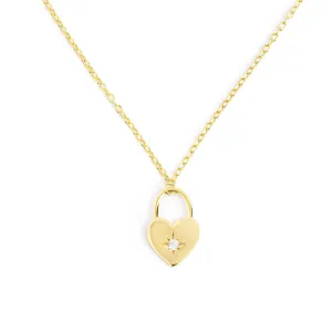 Heart Lock Gold Necklace