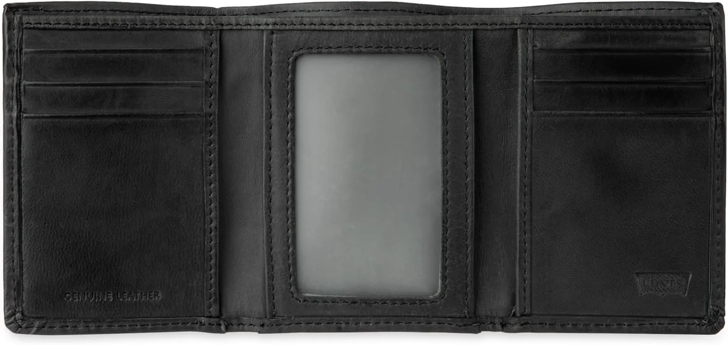 Levi's Men's Trifold Wallet-Sleek and Slim Includes Id Window and Credit Card Holder