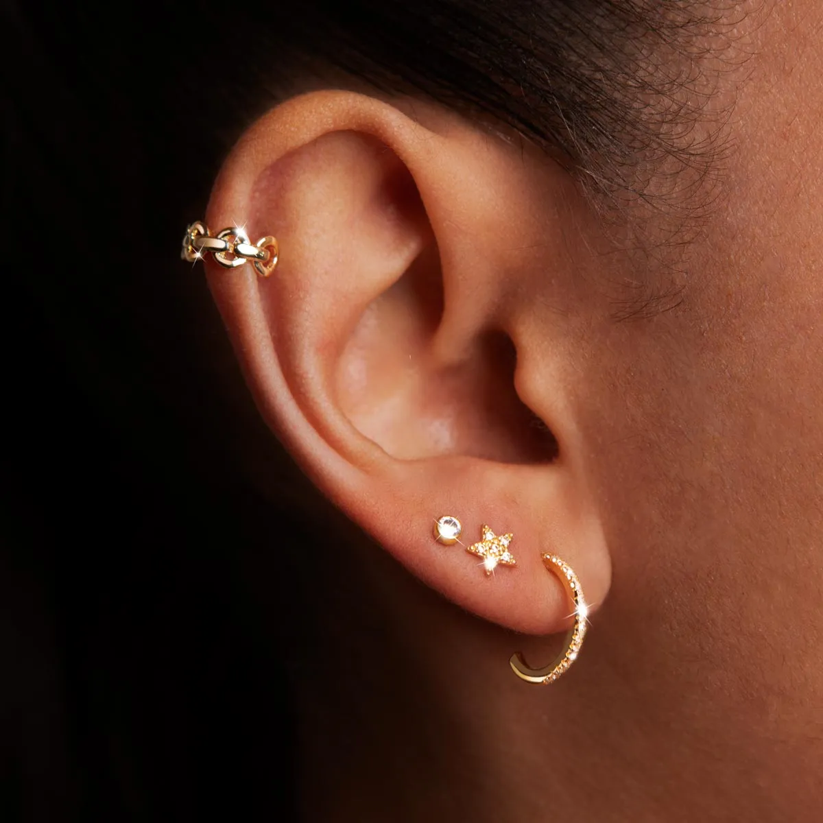 Link Gold Ear Cuff