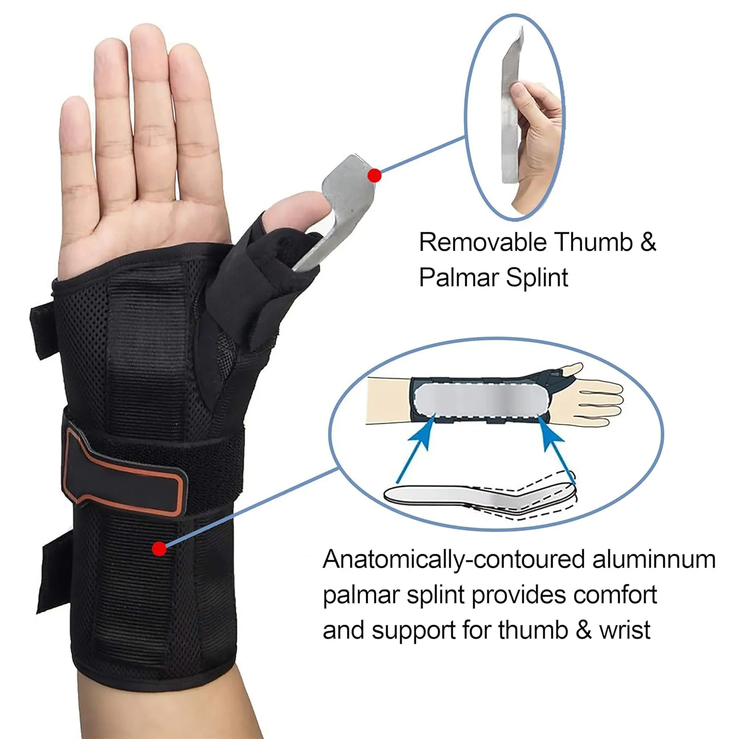 Medibot Wrist Brace & Thumb Spica Splint, for De Quervain's Tenosynovitis, Tendonitis, Carpal Tunnel & Arthritis Wrist Support Thumb Splint (Left Hand - Large)