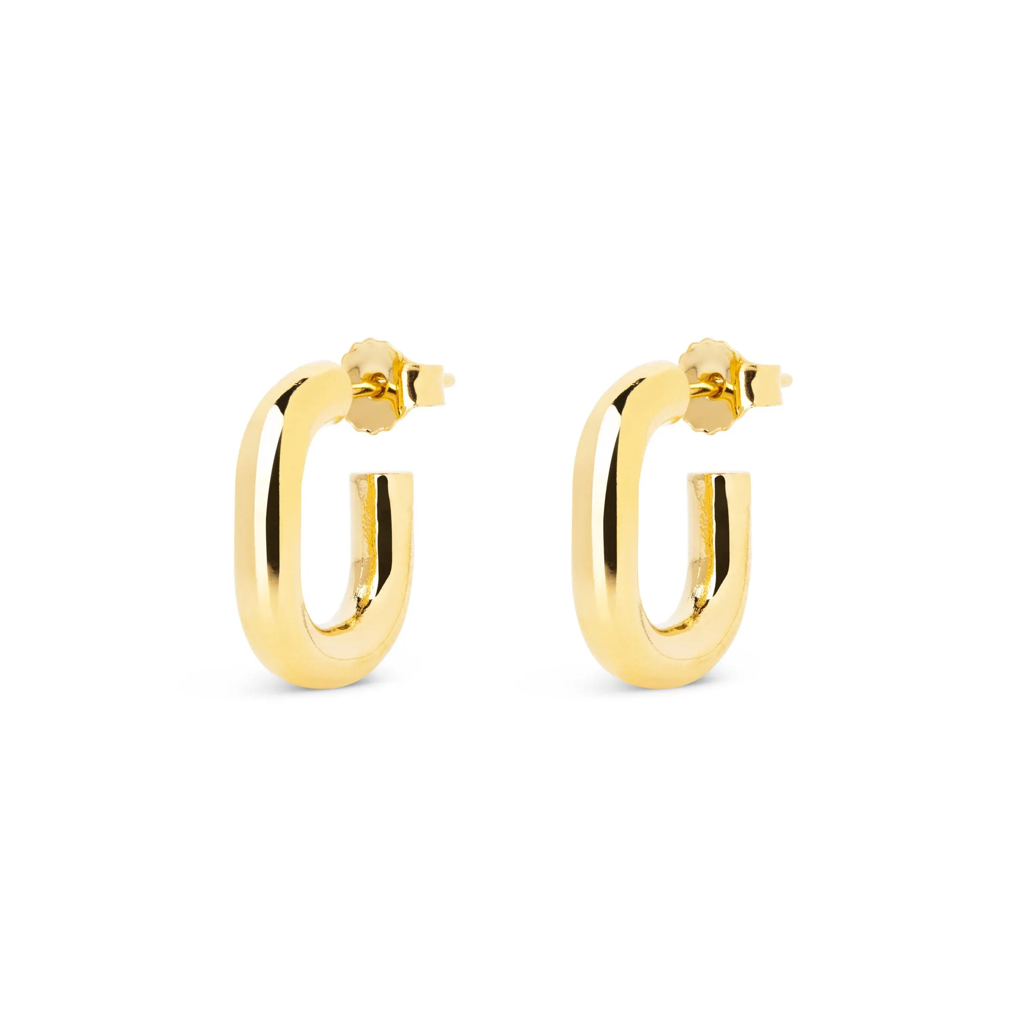 Mini Pipe Gold Earrings