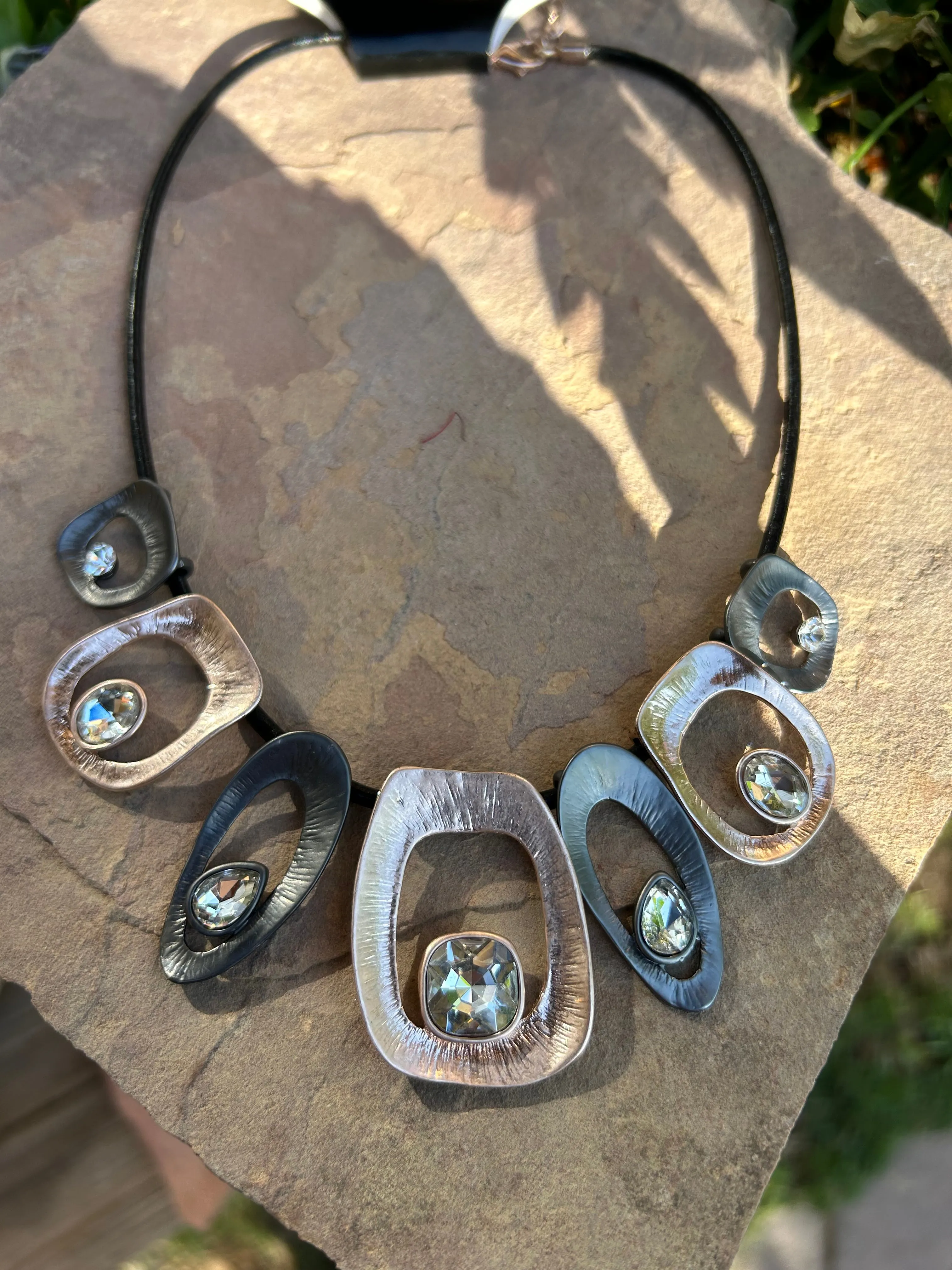 Modern Rhinestone Rope Necklace