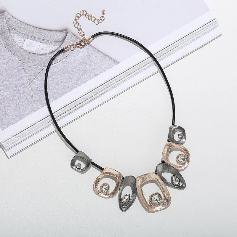 Modern Rhinestone Rope Necklace