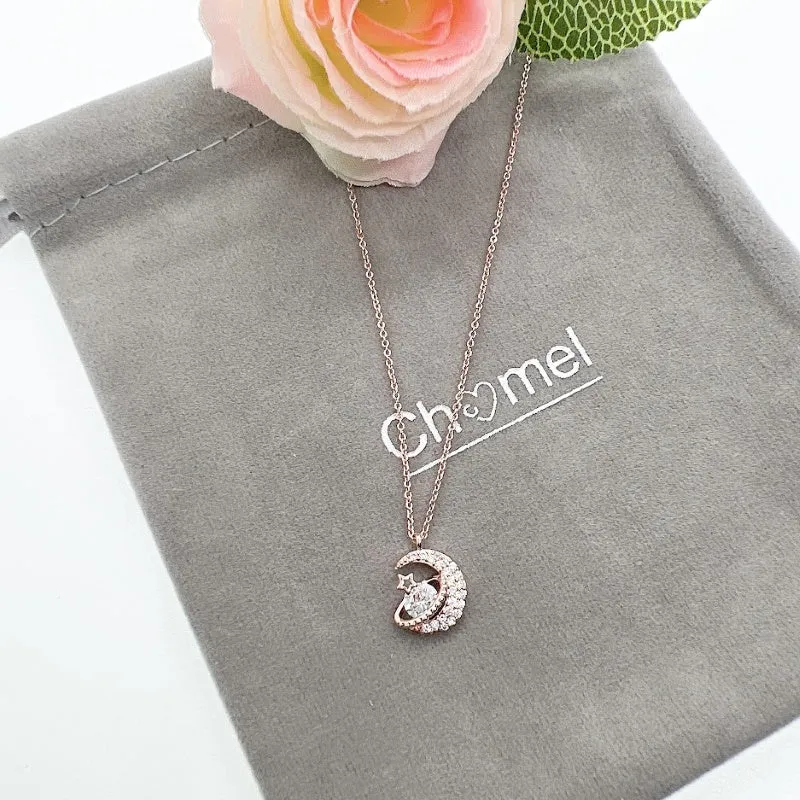 Moon with Planet Necklace