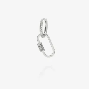 Orecchino pendente rettangolare argento