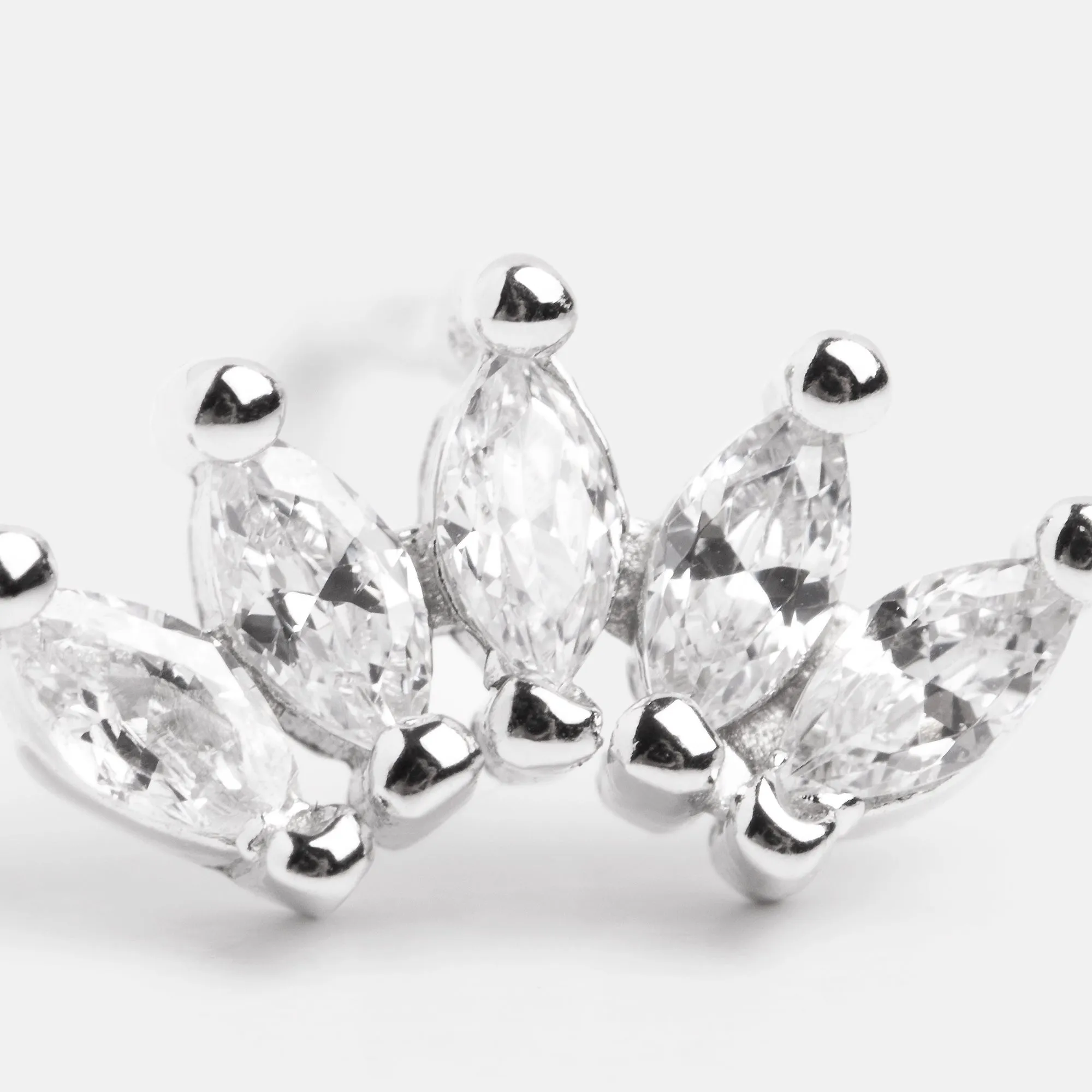 Penta Marquise Silver Earrings