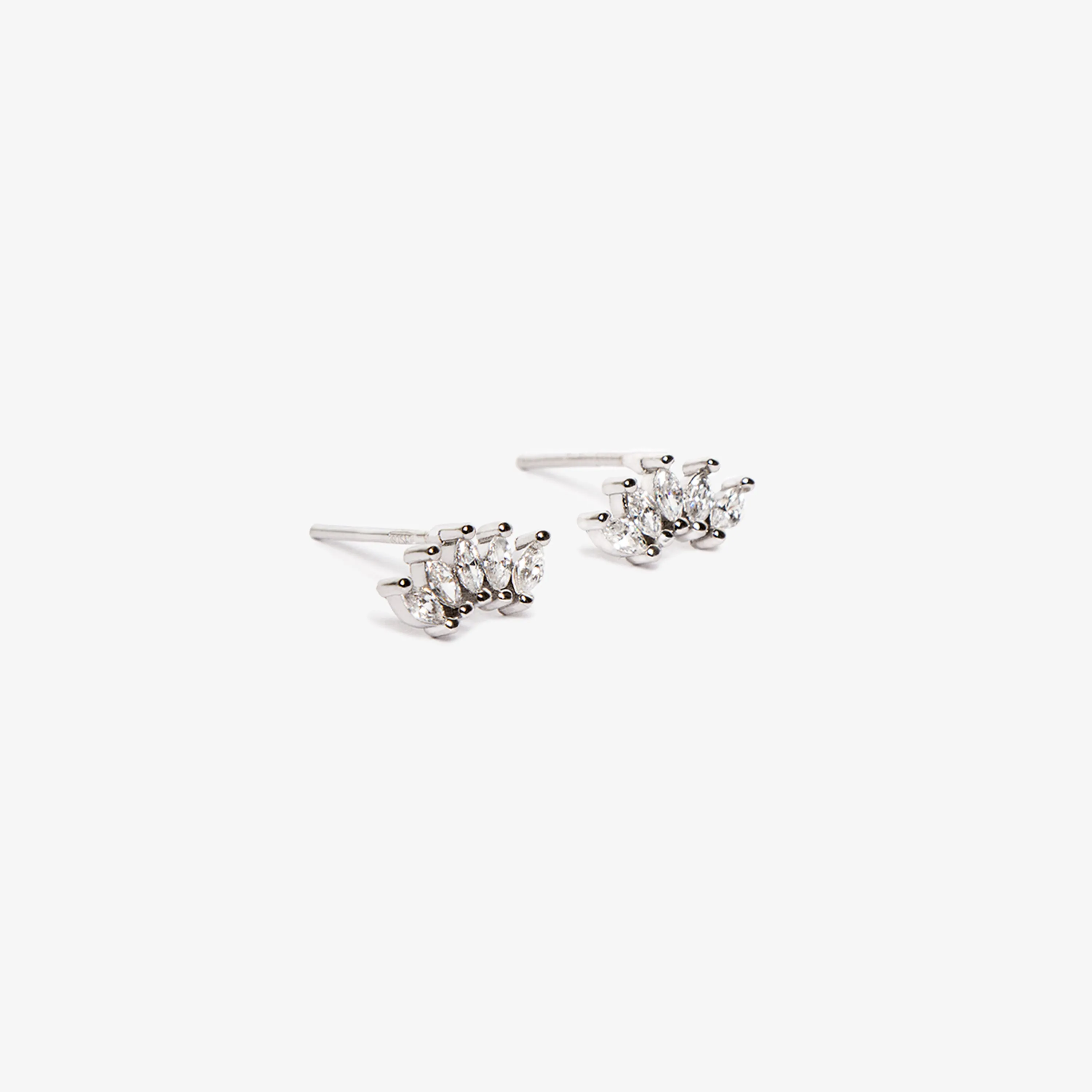 Penta Marquise Silver Earrings