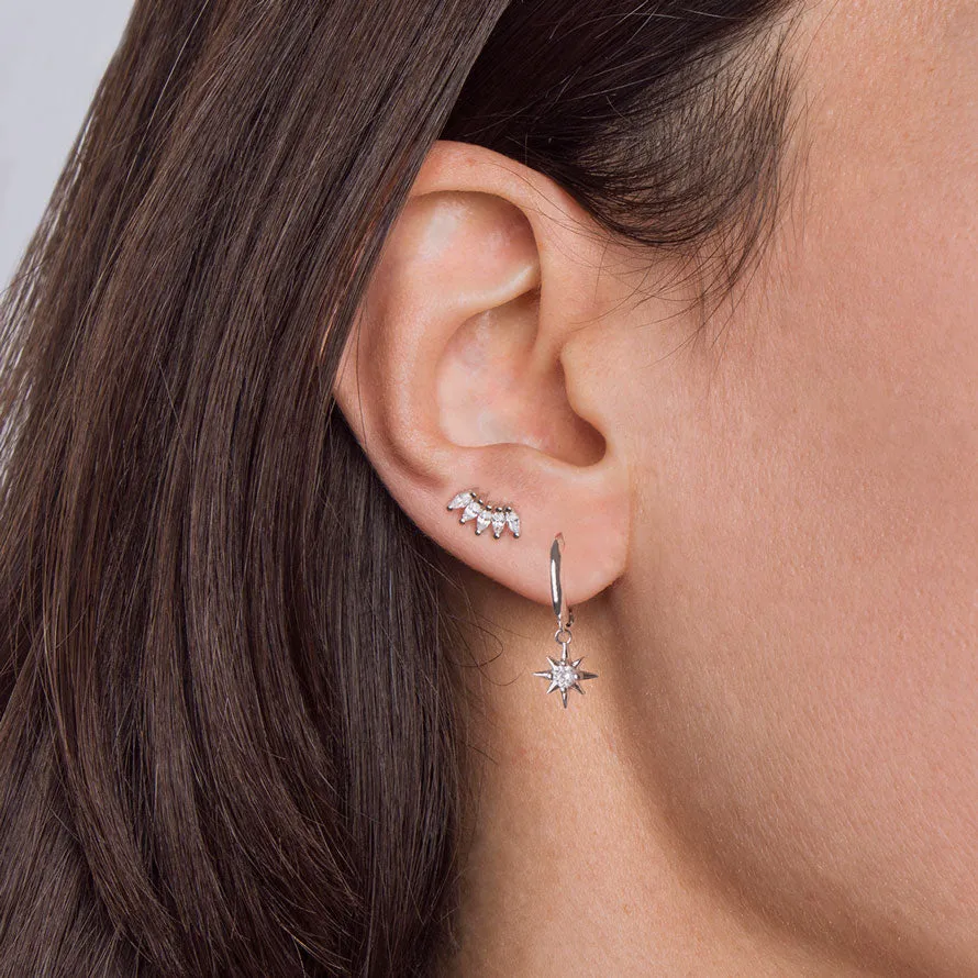 Penta Marquise Silver Earrings