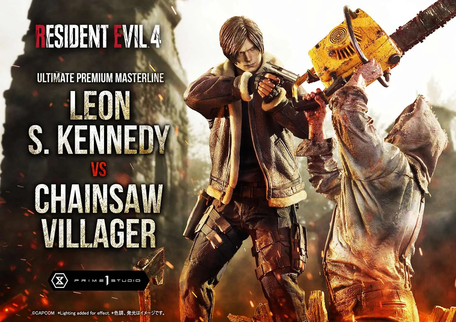 Prime 1 Studios Ultimate Premium Masterline: Resident Evil 4 - Leon S Kennedy Versus Chainsaw Villager Escala 1/4