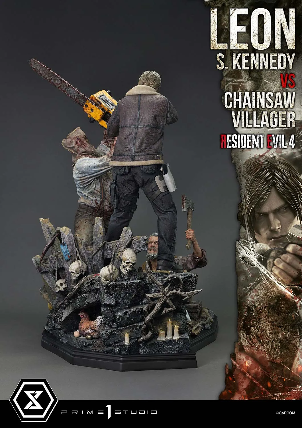 Prime 1 Studios Ultimate Premium Masterline: Resident Evil 4 - Leon S Kennedy Versus Chainsaw Villager Escala 1/4