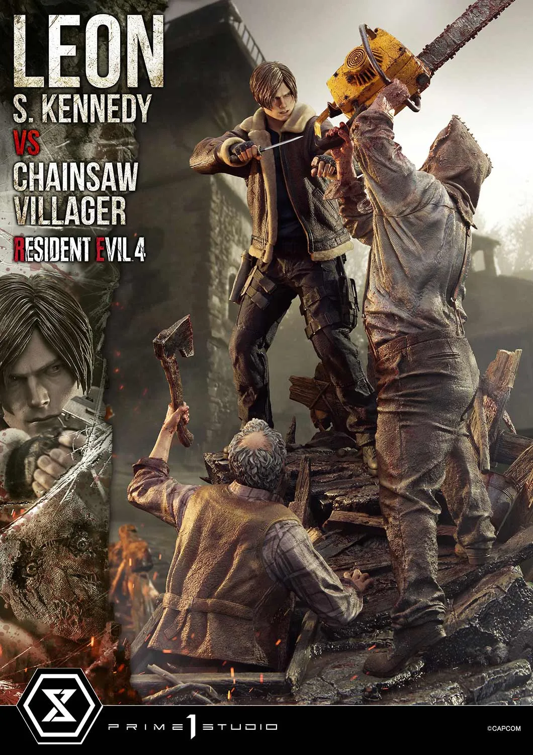 Prime 1 Studios Ultimate Premium Masterline: Resident Evil 4 - Leon S Kennedy Versus Chainsaw Villager Escala 1/4