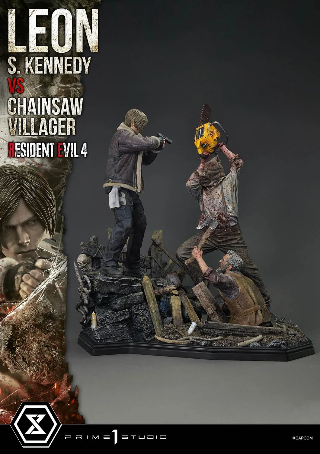 Prime 1 Studios Ultimate Premium Masterline: Resident Evil 4 - Leon S Kennedy Versus Chainsaw Villager Escala 1/4