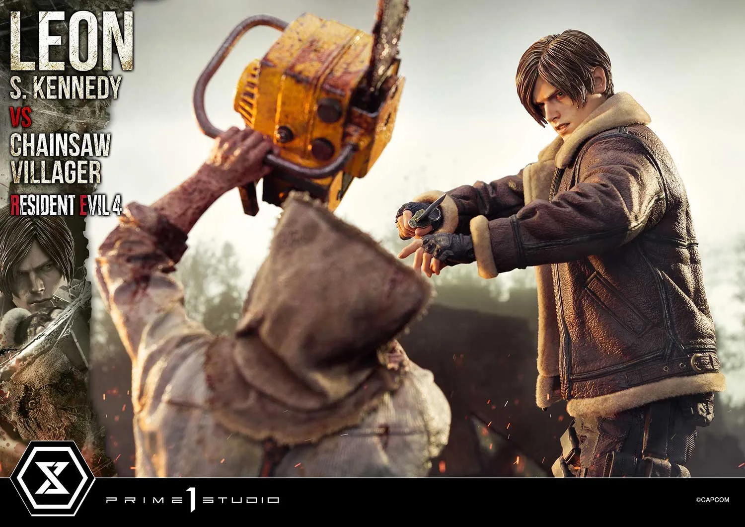 Prime 1 Studios Ultimate Premium Masterline: Resident Evil 4 - Leon S Kennedy Versus Chainsaw Villager Escala 1/4