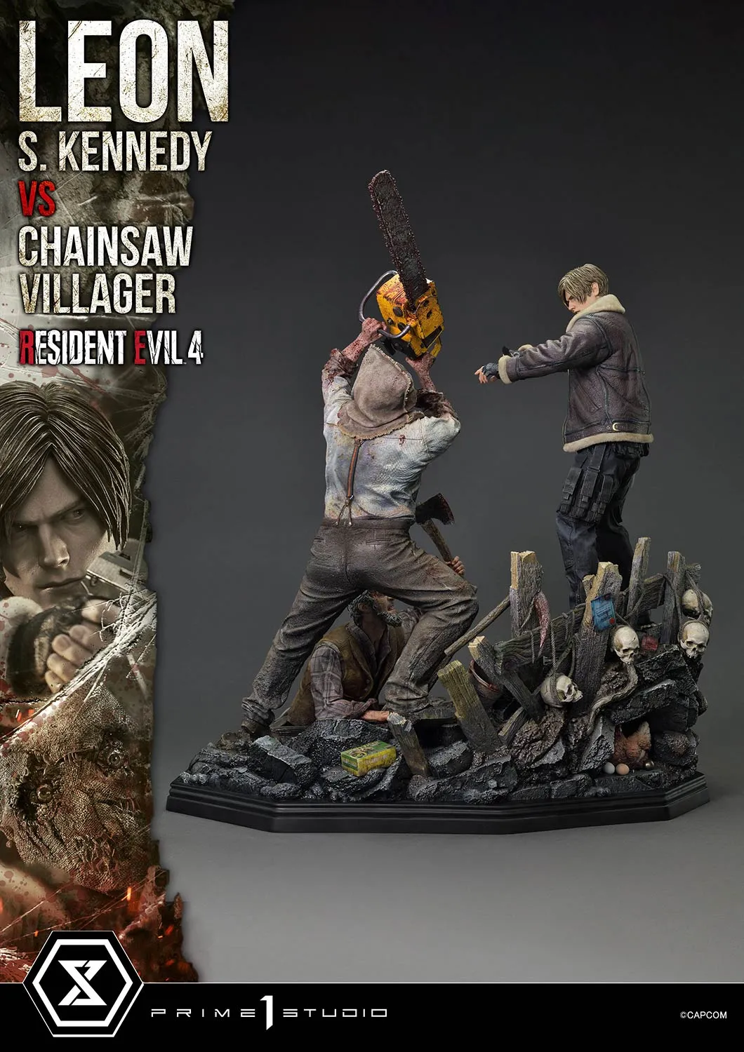 Prime 1 Studios Ultimate Premium Masterline: Resident Evil 4 - Leon S Kennedy Versus Chainsaw Villager Escala 1/4
