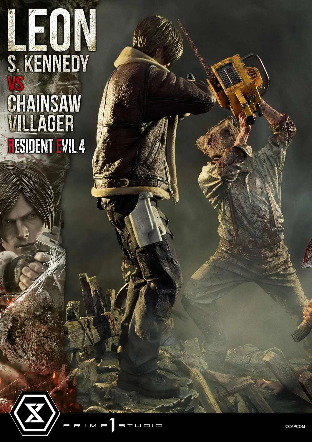 Prime 1 Studios Ultimate Premium Masterline: Resident Evil 4 - Leon S Kennedy Versus Chainsaw Villager Escala 1/4