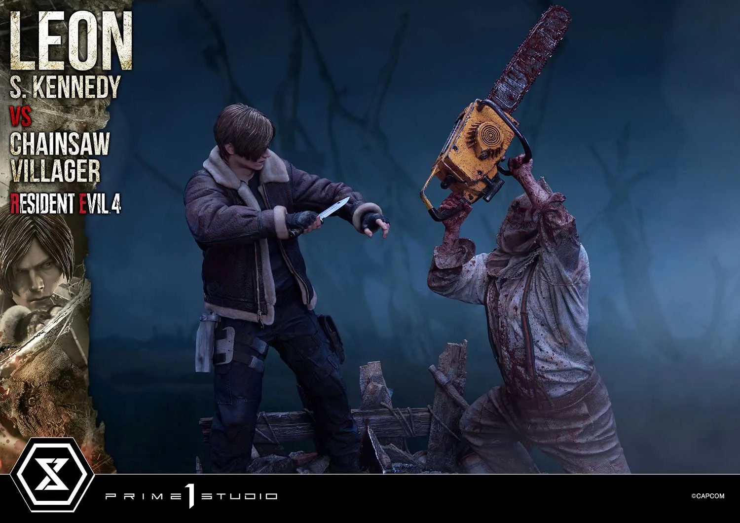 Prime 1 Studios Ultimate Premium Masterline: Resident Evil 4 - Leon S Kennedy Versus Chainsaw Villager Escala 1/4