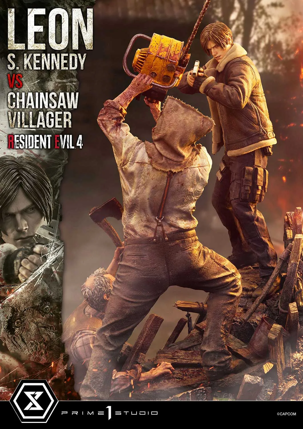 Prime 1 Studios Ultimate Premium Masterline: Resident Evil 4 - Leon S Kennedy Versus Chainsaw Villager Escala 1/4