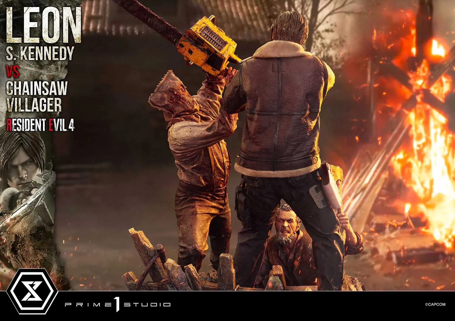 Prime 1 Studios Ultimate Premium Masterline: Resident Evil 4 - Leon S Kennedy Versus Chainsaw Villager Escala 1/4