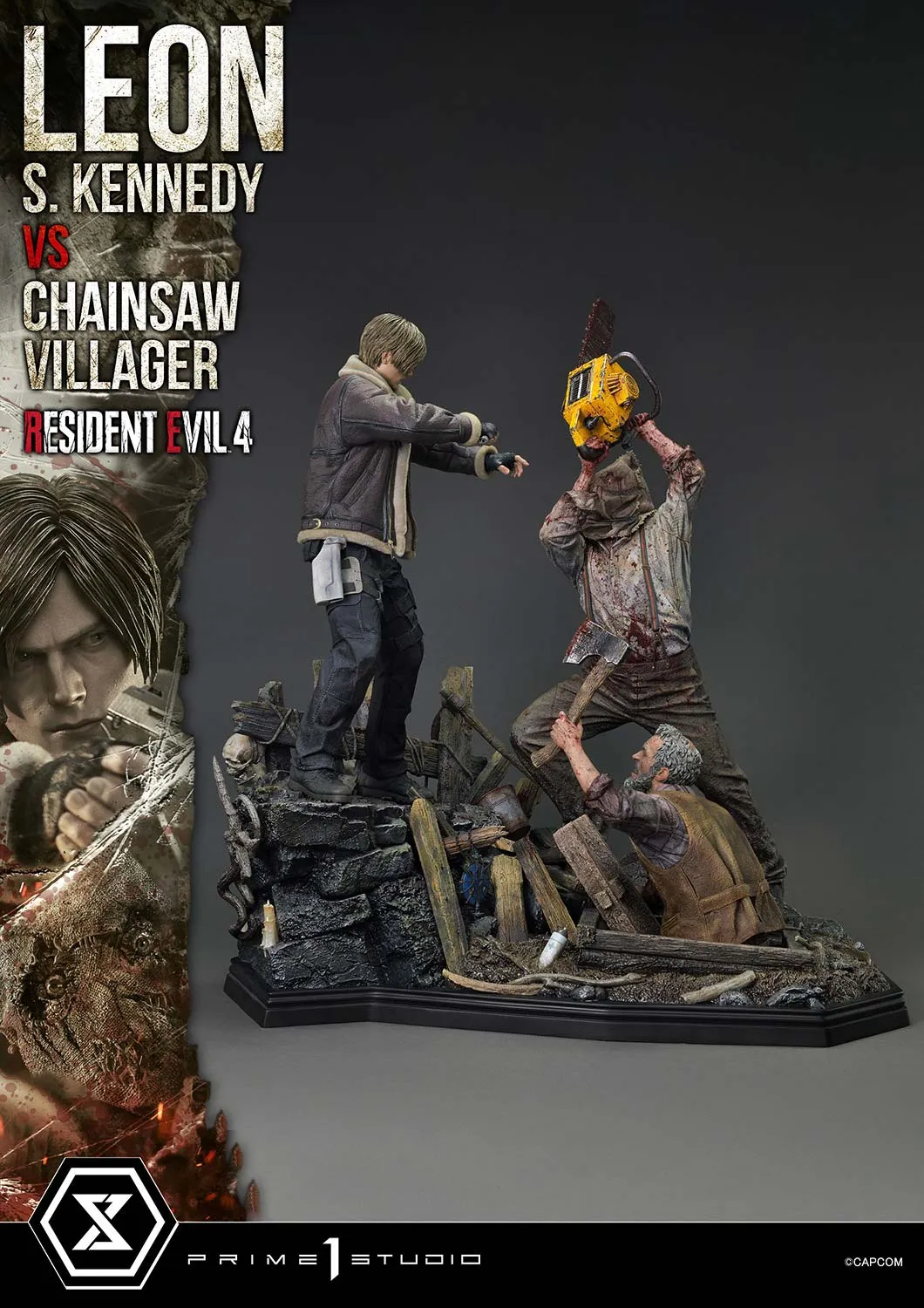 Prime 1 Studios Ultimate Premium Masterline: Resident Evil 4 - Leon S Kennedy Versus Chainsaw Villager Escala 1/4