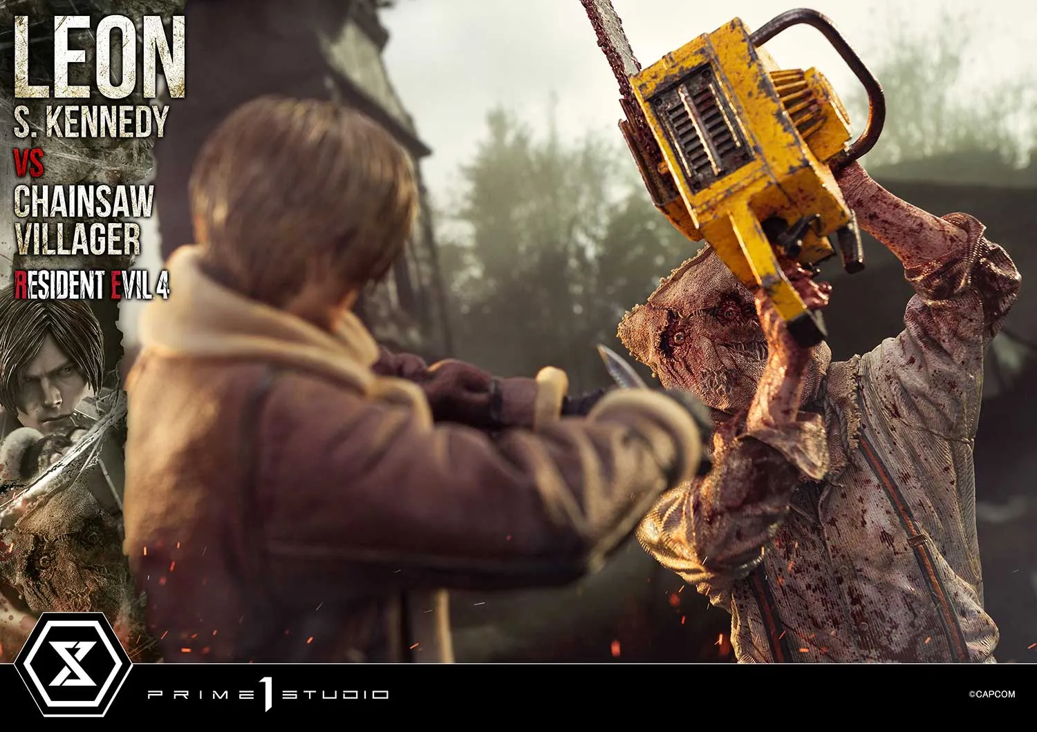 Prime 1 Studios Ultimate Premium Masterline: Resident Evil 4 - Leon S Kennedy Versus Chainsaw Villager Escala 1/4